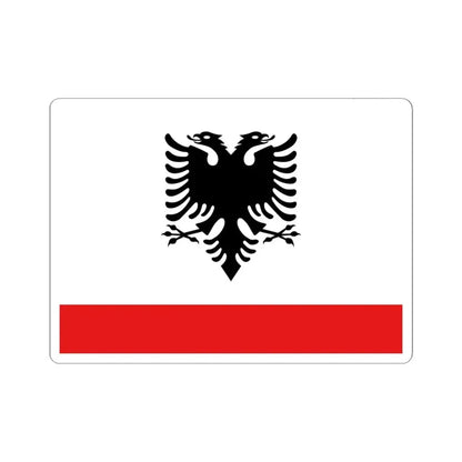 Naval Ensign of Albania - STICKER Vinyl Kiss-Cut Decal 4 Inch White - The Sticker Space