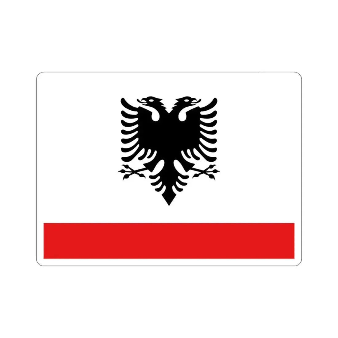 Naval Ensign of Albania - STICKER Vinyl Kiss-Cut Decal 6 Inch White - The Sticker Space