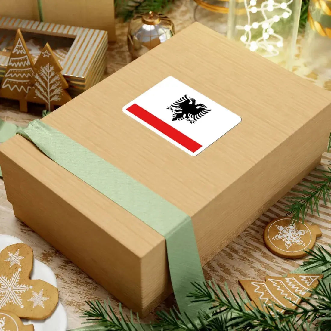 Naval Ensign of Albania - STICKER Vinyl Kiss-Cut Decal - The Sticker Space