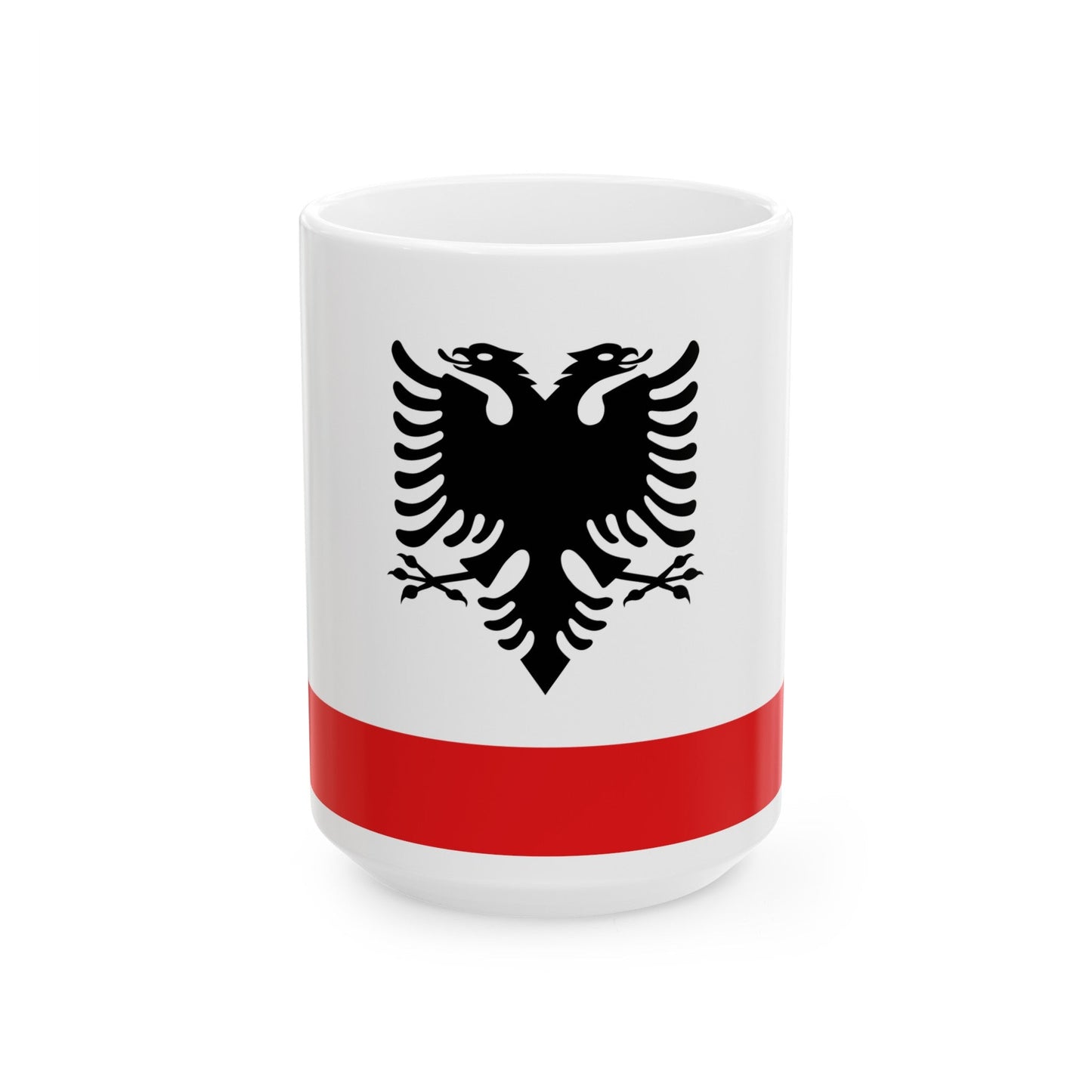 Naval Ensign of Albania - White Coffee Mug-15oz-The Sticker Space