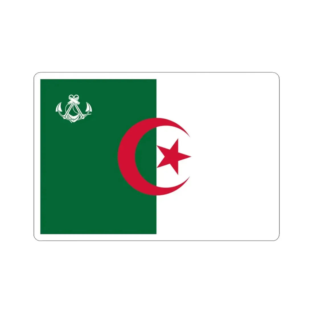 Naval Ensign of Algeria (Algeria) STICKER Vinyl Kiss-Cut Decal 3 Inch White - The Sticker Space