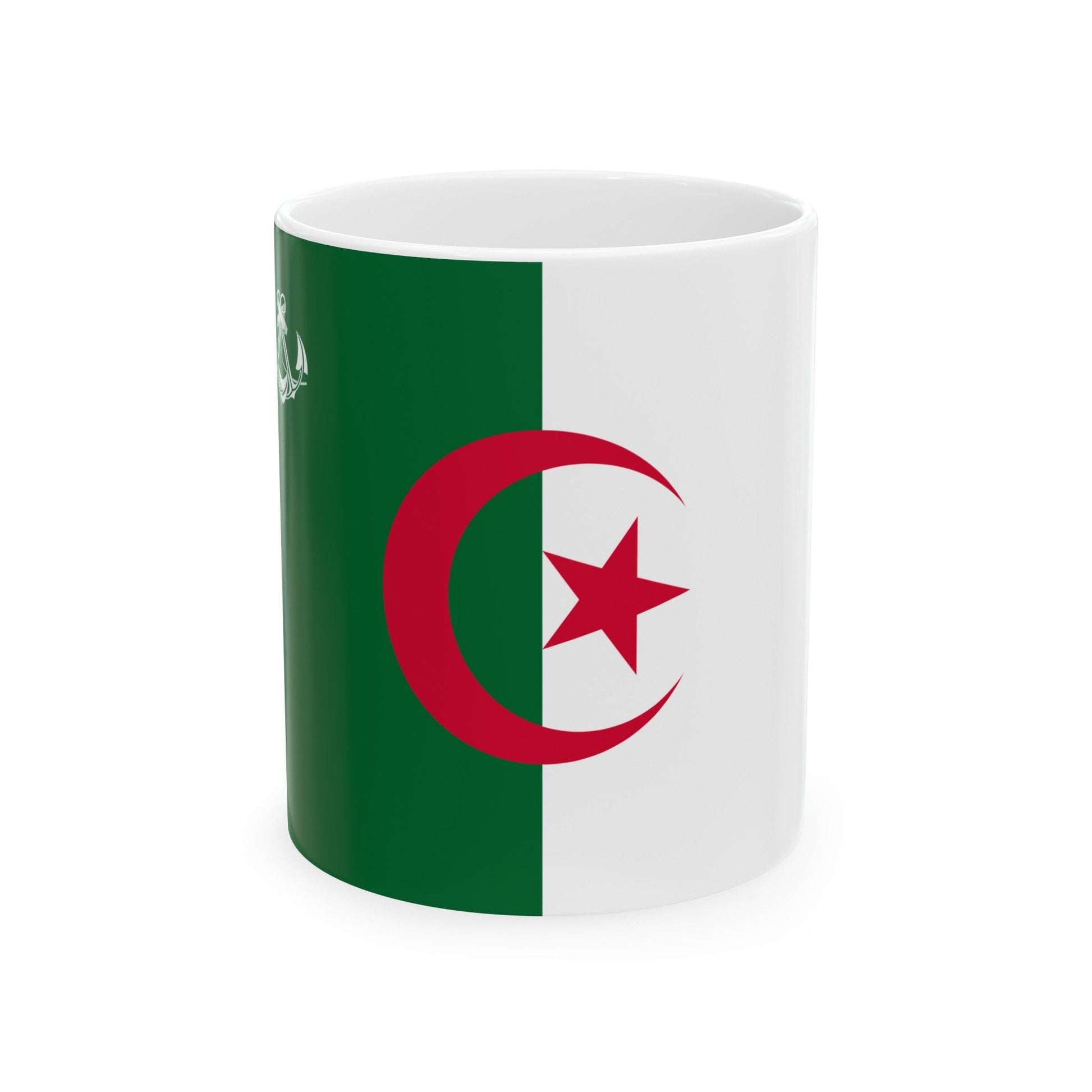 Naval Ensign of Algeria - White Coffee Mug-11oz-The Sticker Space