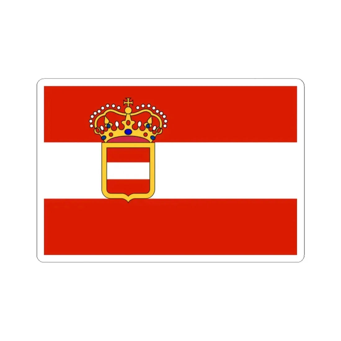 Naval Ensign of Austria-Hungary 1894-1915 (Austria) STICKER Vinyl Kiss-Cut Decal 2 Inch White - The Sticker Space