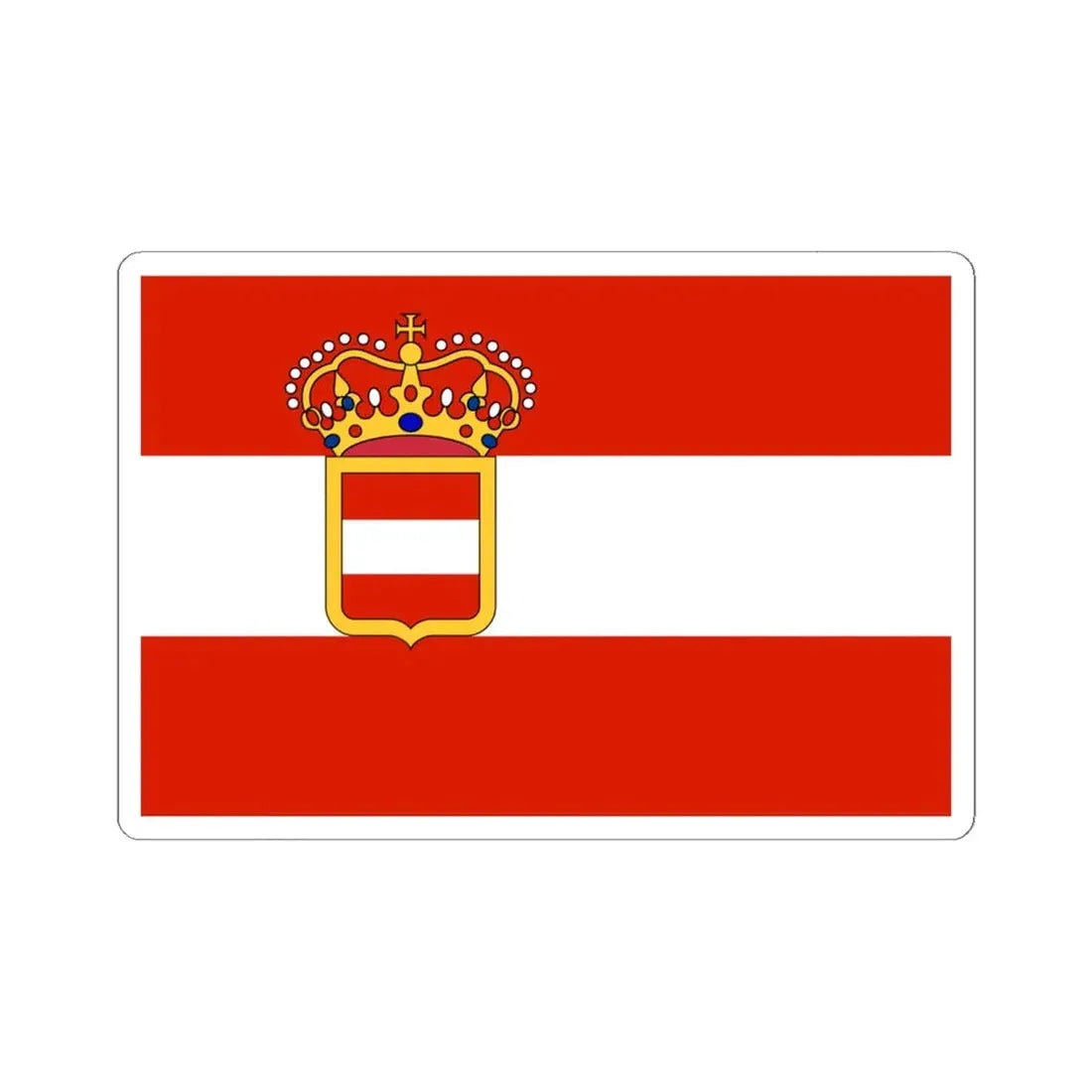 Naval Ensign of Austria-Hungary 1894-1915 (Austria) STICKER Vinyl Kiss-Cut Decal 6 Inch White - The Sticker Space