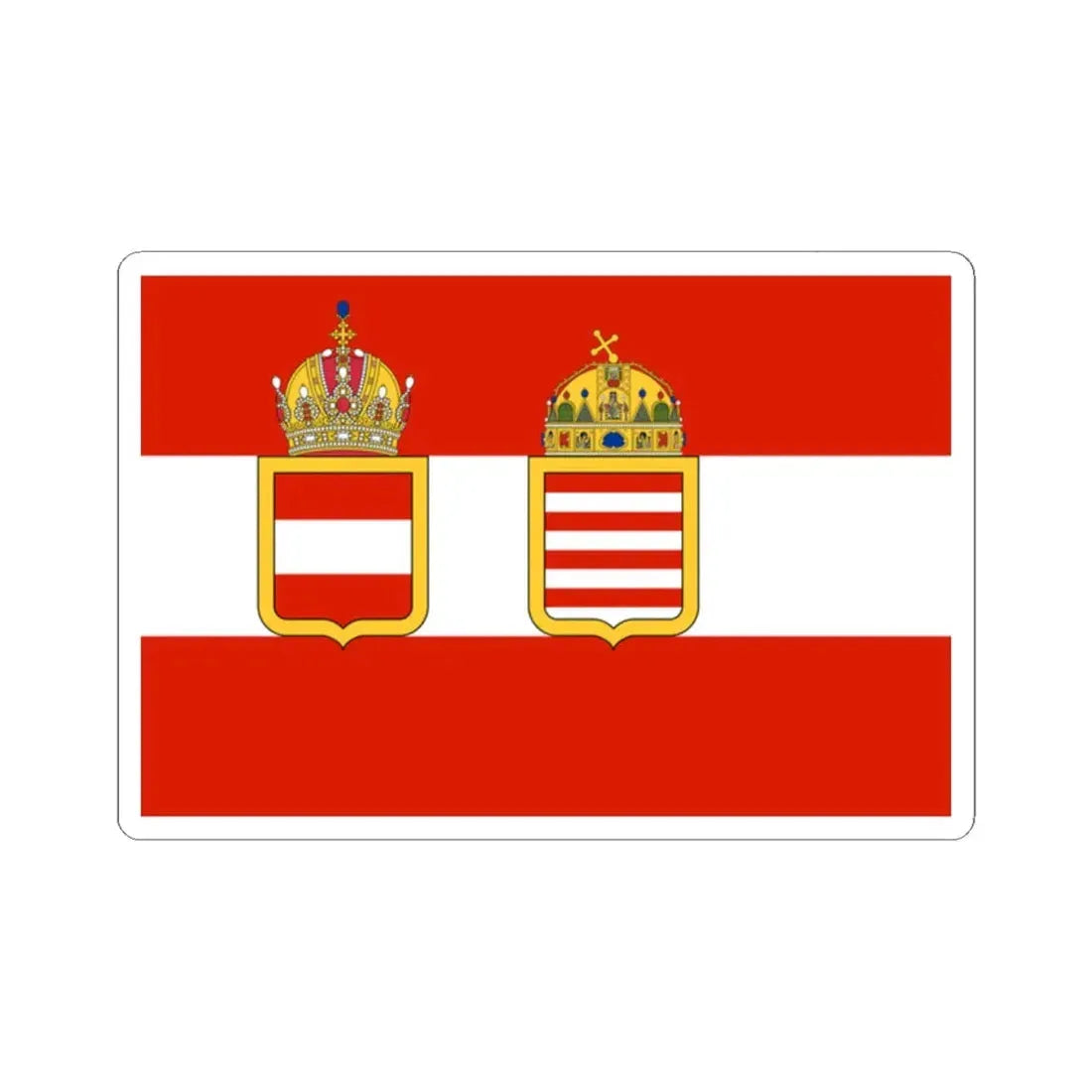 Naval Ensign of Austria-Hungary 1915 (Austria) STICKER Vinyl Kiss-Cut Decal 2 Inch White - The Sticker Space