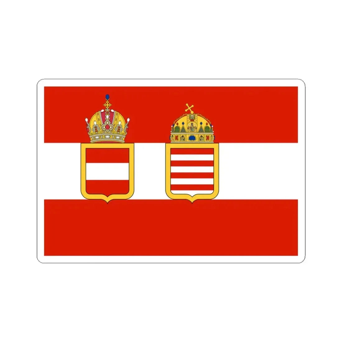 Naval Ensign of Austria-Hungary 1915 (Austria) STICKER Vinyl Kiss-Cut Decal 3 Inch White - The Sticker Space