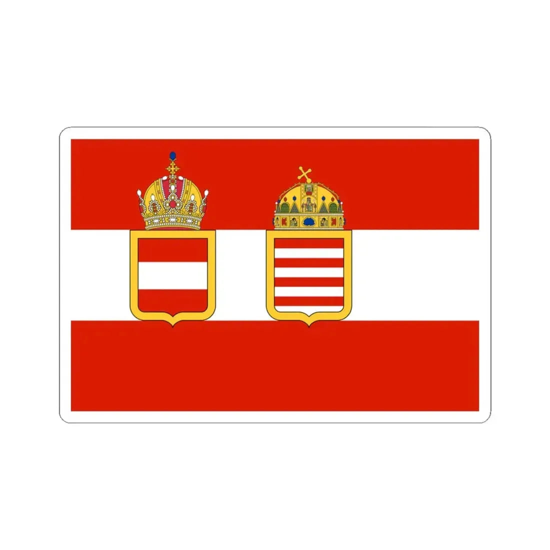 Naval Ensign of Austria-Hungary 1915 (Austria) STICKER Vinyl Kiss-Cut Decal 4 Inch White - The Sticker Space