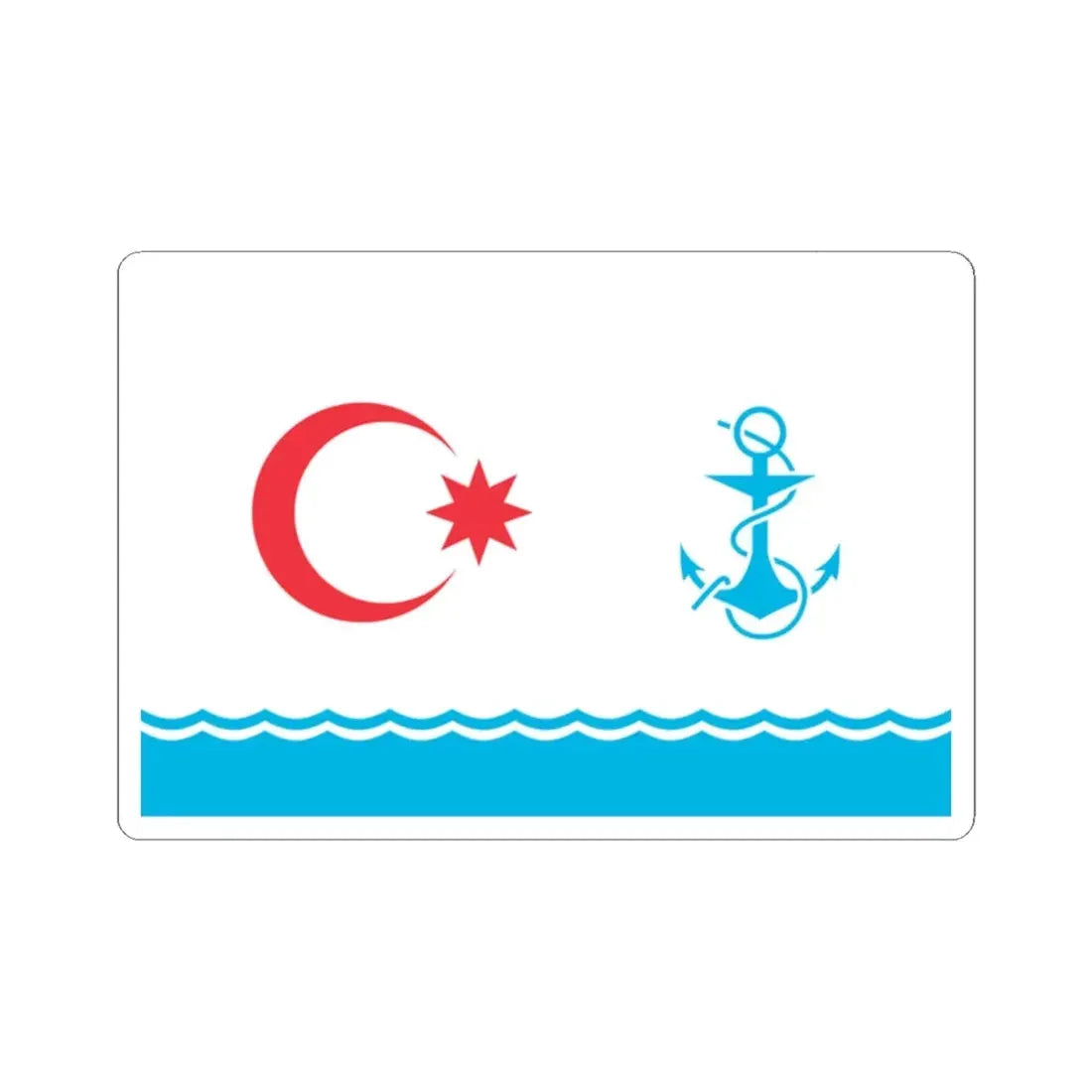 Naval Ensign of Azerbaijan (Azerbaijan) STICKER Vinyl Kiss-Cut Decal 2 Inch White - The Sticker Space