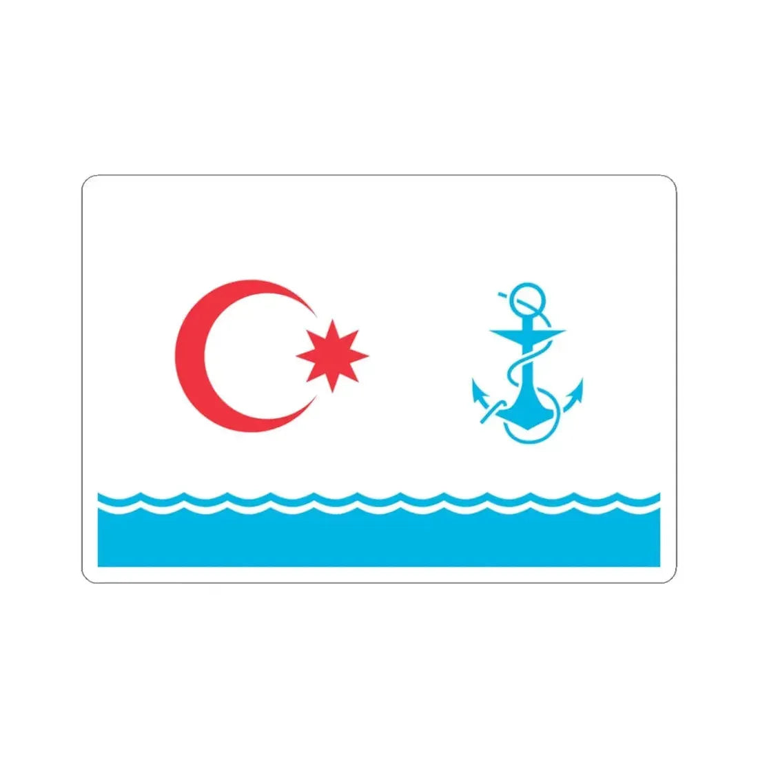 Naval Ensign of Azerbaijan (Azerbaijan) STICKER Vinyl Kiss-Cut Decal 3 Inch White - The Sticker Space