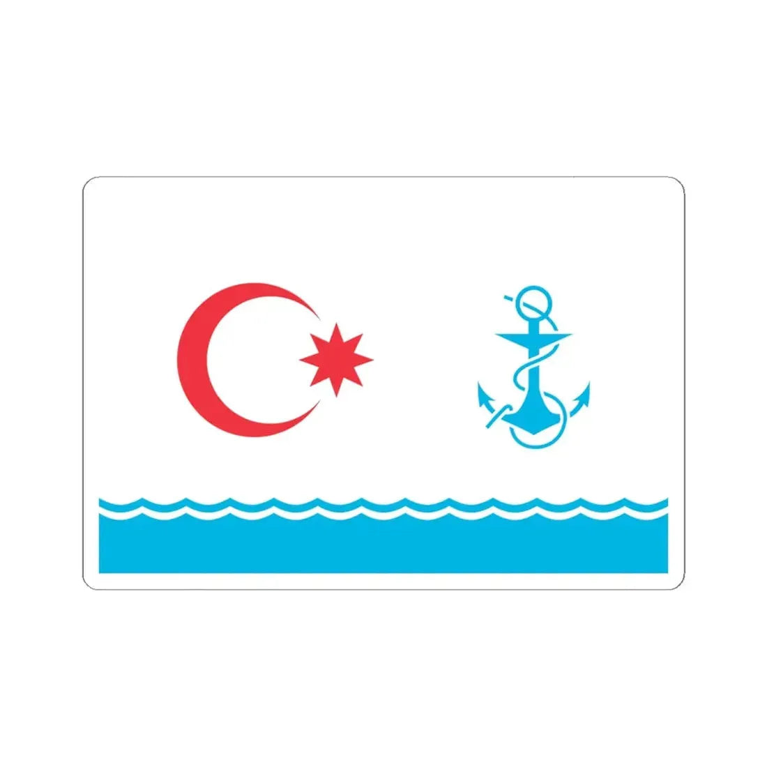 Naval Ensign of Azerbaijan (Azerbaijan) STICKER Vinyl Kiss-Cut Decal 6 Inch White - The Sticker Space