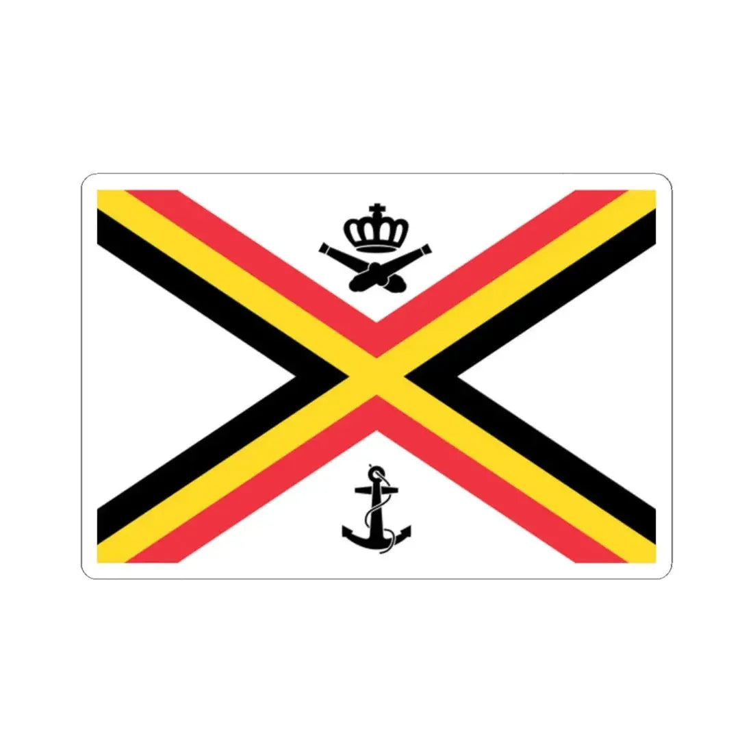 Naval Ensign of Belgium (Belgium) STICKER Vinyl Kiss-Cut Decal 2 Inch White - The Sticker Space