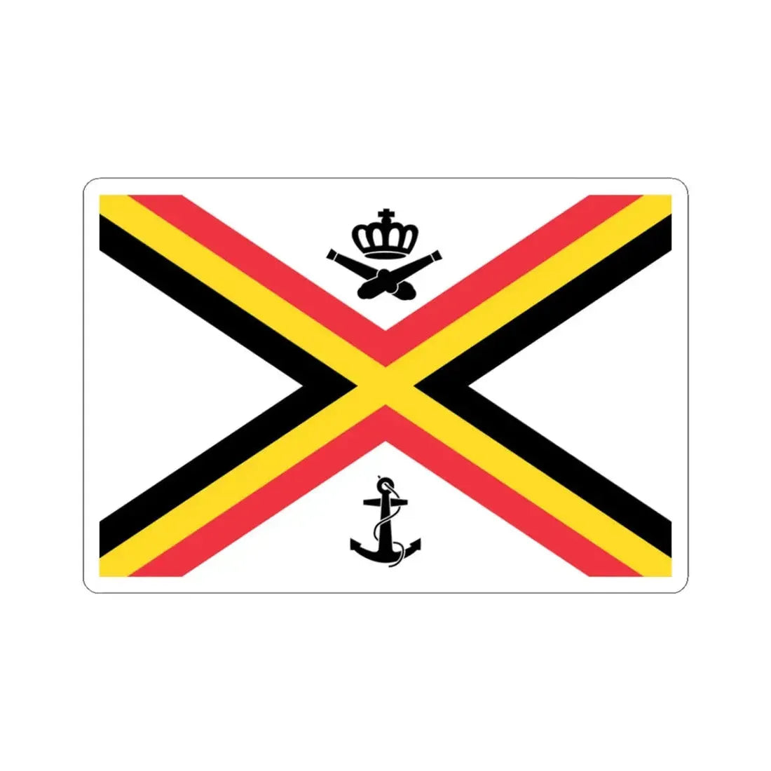 Naval Ensign of Belgium (Belgium) STICKER Vinyl Kiss-Cut Decal 3 Inch White - The Sticker Space