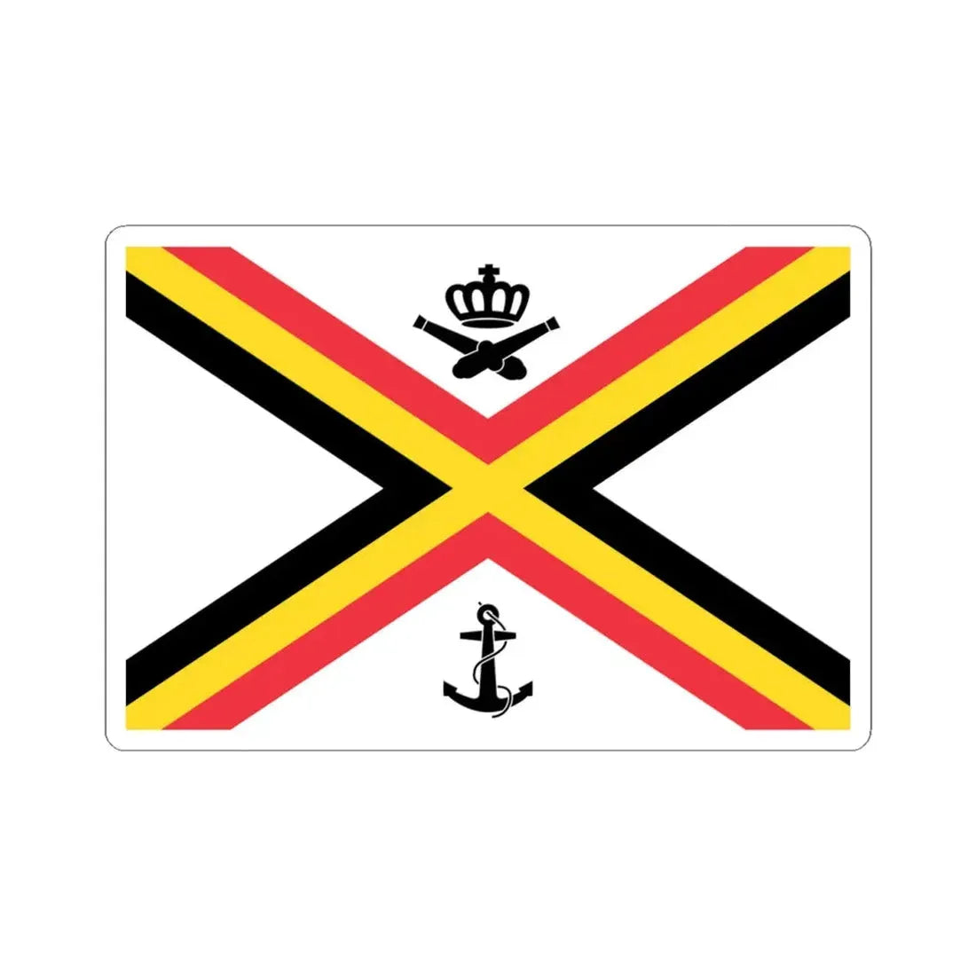 Naval Ensign of Belgium (Belgium) STICKER Vinyl Kiss-Cut Decal 4 Inch White - The Sticker Space
