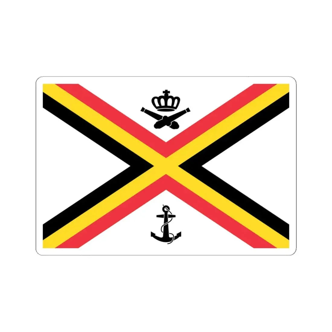 Naval Ensign of Belgium (Belgium) STICKER Vinyl Kiss-Cut Decal 6 Inch White - The Sticker Space