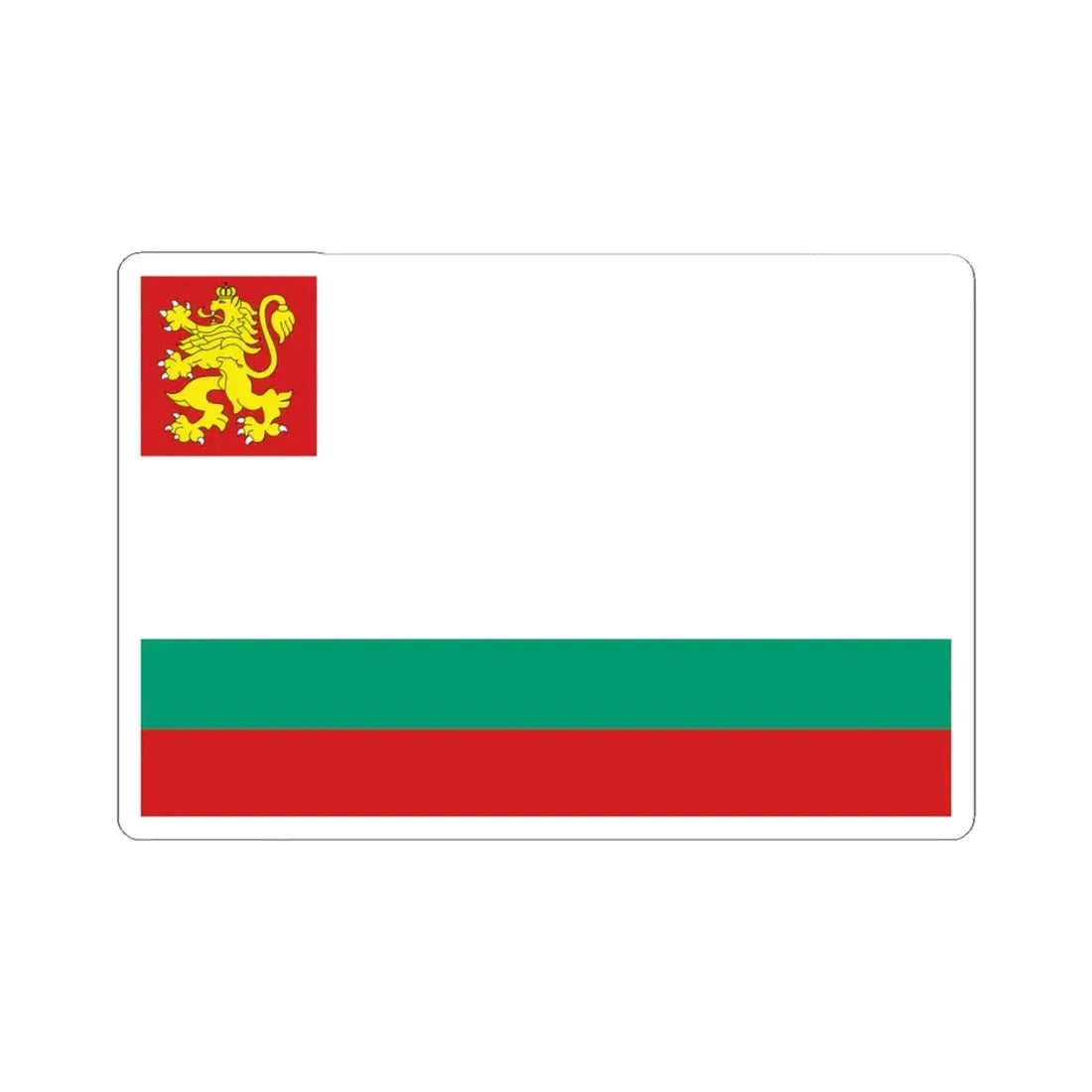 Naval Ensign of Bulgaria (Bulgaria) STICKER Vinyl Kiss-Cut Decal 4 Inch White - The Sticker Space