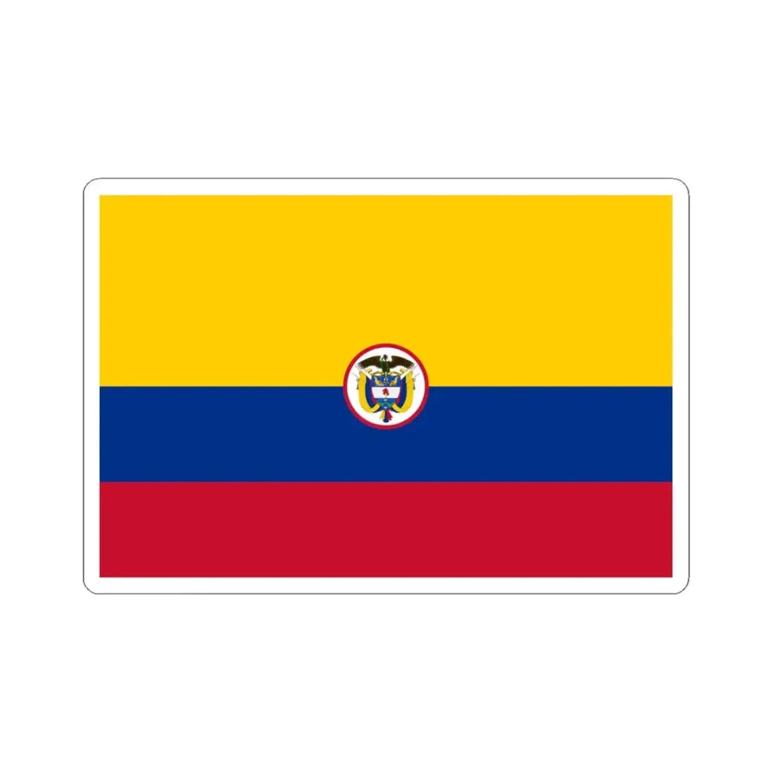Naval Ensign of Colombia (Colombia) STICKER Vinyl Kiss-Cut Decal 3 Inch White - The Sticker Space