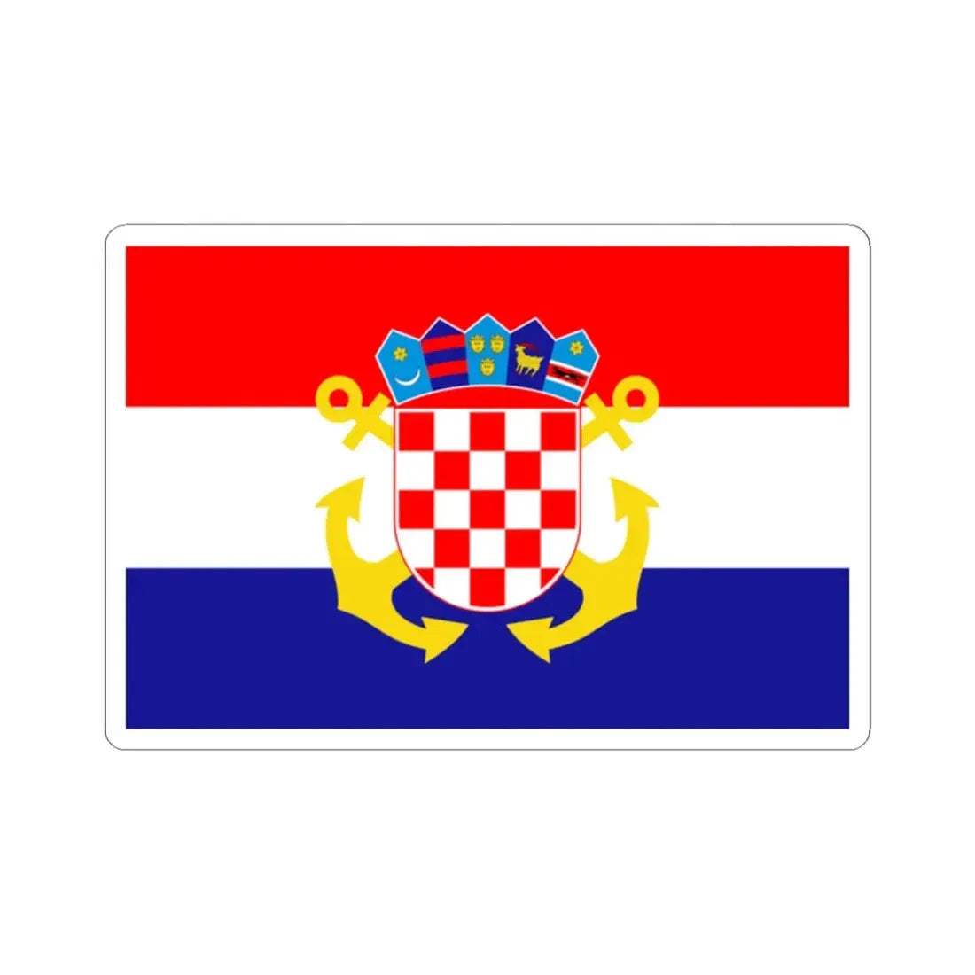Naval Ensign of Croatia (Croatia) STICKER Vinyl Kiss-Cut Decal 2 Inch White - The Sticker Space