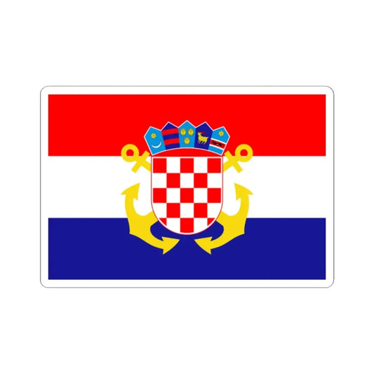 Naval Ensign of Croatia (Croatia) STICKER Vinyl Kiss-Cut Decal 2 Inch White - The Sticker Space