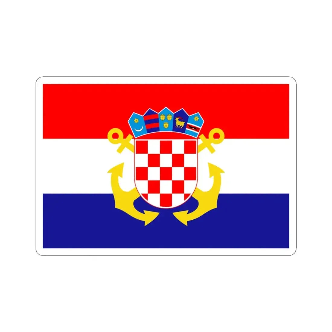 Naval Ensign of Croatia (Croatia) STICKER Vinyl Kiss-Cut Decal 3 Inch White - The Sticker Space