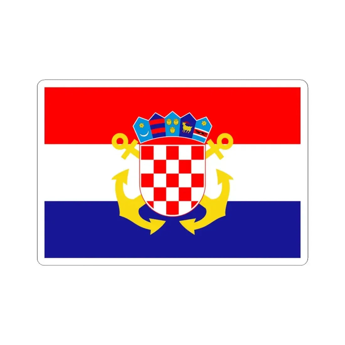 Naval Ensign of Croatia (Croatia) STICKER Vinyl Kiss-Cut Decal 4 Inch White - The Sticker Space