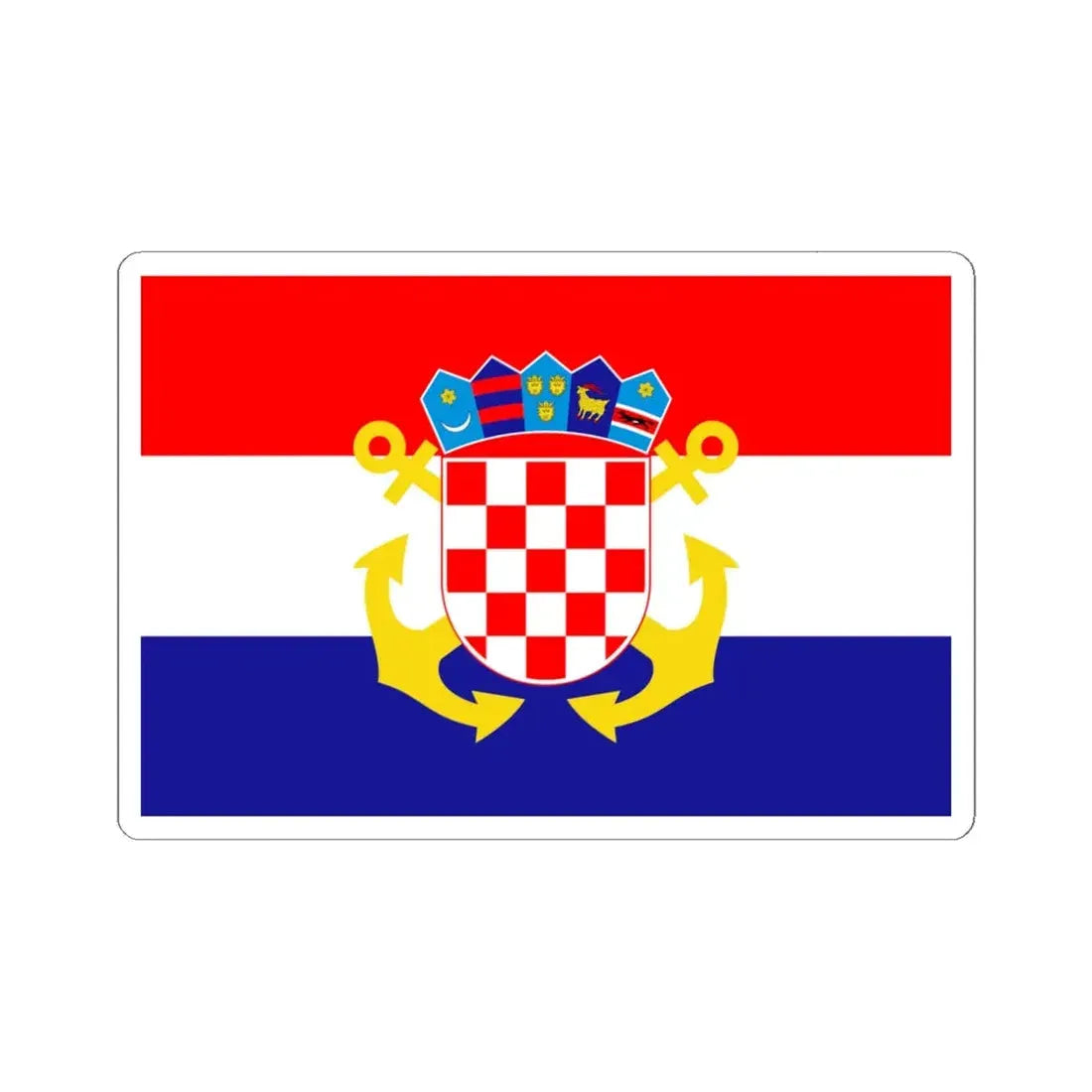 Naval Ensign of Croatia (Croatia) STICKER Vinyl Kiss-Cut Decal 6 Inch White - The Sticker Space