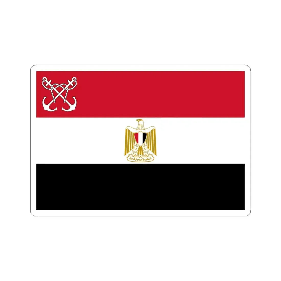 Naval Ensign of Egypt (Egypt) STICKER Vinyl Kiss-Cut Decal 3 Inch White - The Sticker Space