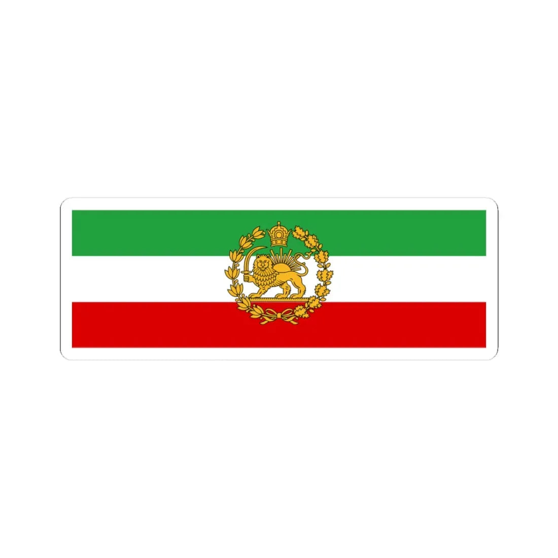 Naval Ensign of Iran 1933-1964 (Iran) STICKER Vinyl Kiss-Cut Decal 3 Inch White - The Sticker Space