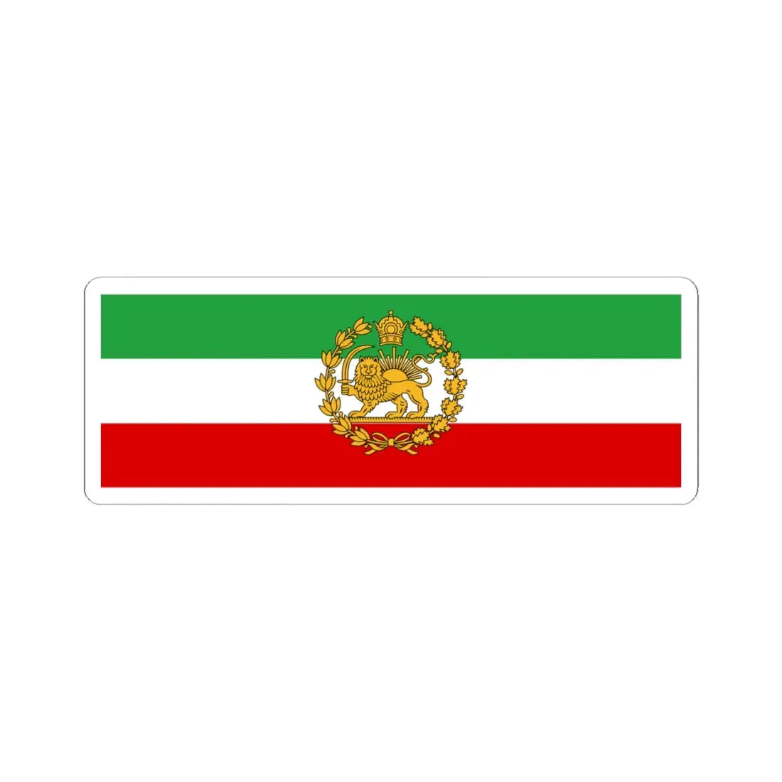 Naval Ensign of Iran 1933-1964 (Iran) STICKER Vinyl Kiss-Cut Decal 4 Inch White - The Sticker Space