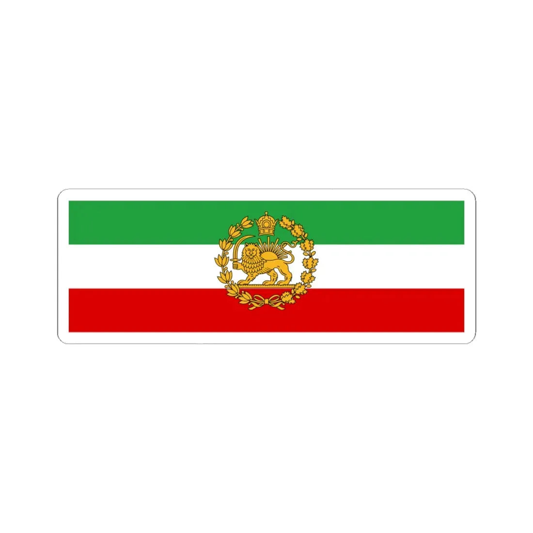 Naval Ensign of Iran 1933-1964 (Iran) STICKER Vinyl Kiss-Cut Decal 6 Inch White - The Sticker Space