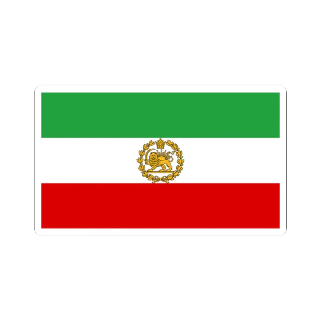 Naval ensign of Iran 1964-1979 (Iran) STICKER Vinyl Kiss-Cut Decal 2 Inch White - The Sticker Space