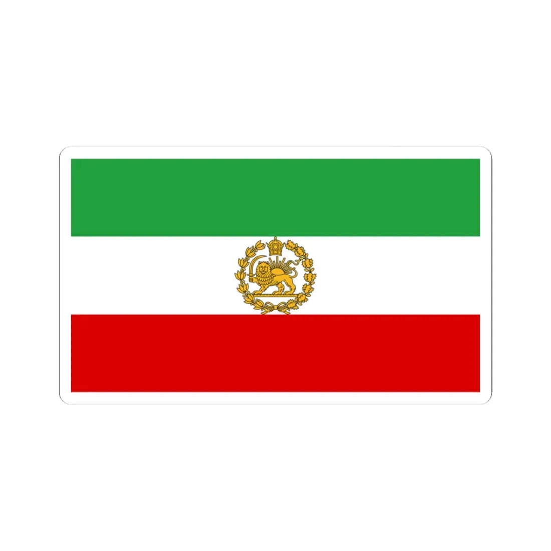 Naval ensign of Iran 1964-1979 (Iran) STICKER Vinyl Kiss-Cut Decal 3 Inch White - The Sticker Space