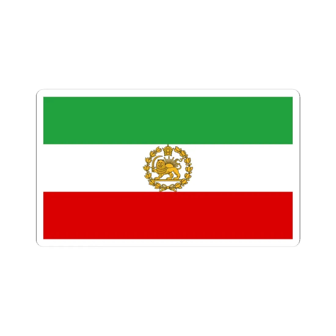 Naval ensign of Iran 1964-1979 (Iran) STICKER Vinyl Kiss-Cut Decal 4 Inch White - The Sticker Space