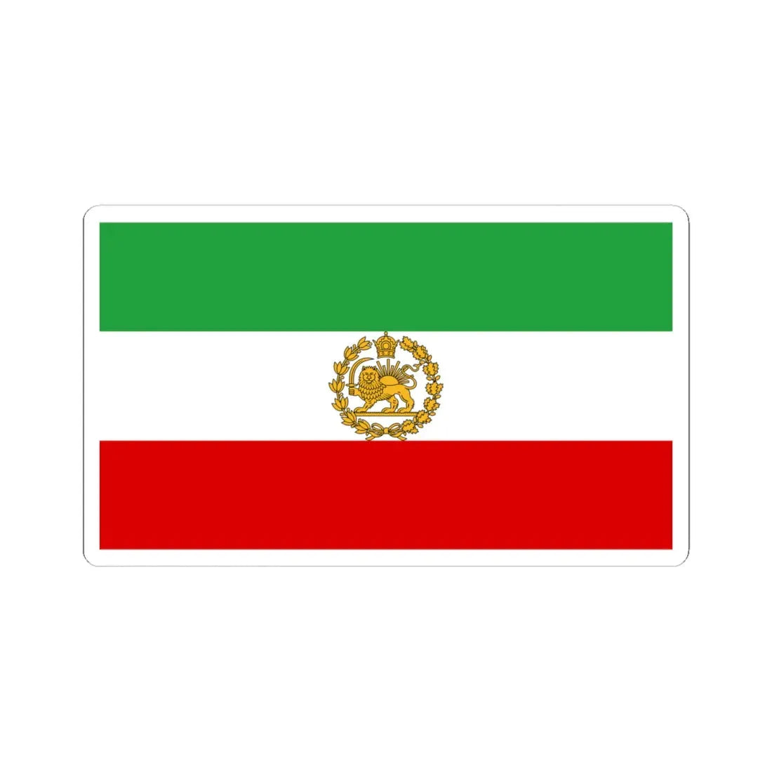 Naval ensign of Iran 1964-1979 (Iran) STICKER Vinyl Kiss-Cut Decal 6 Inch White - The Sticker Space