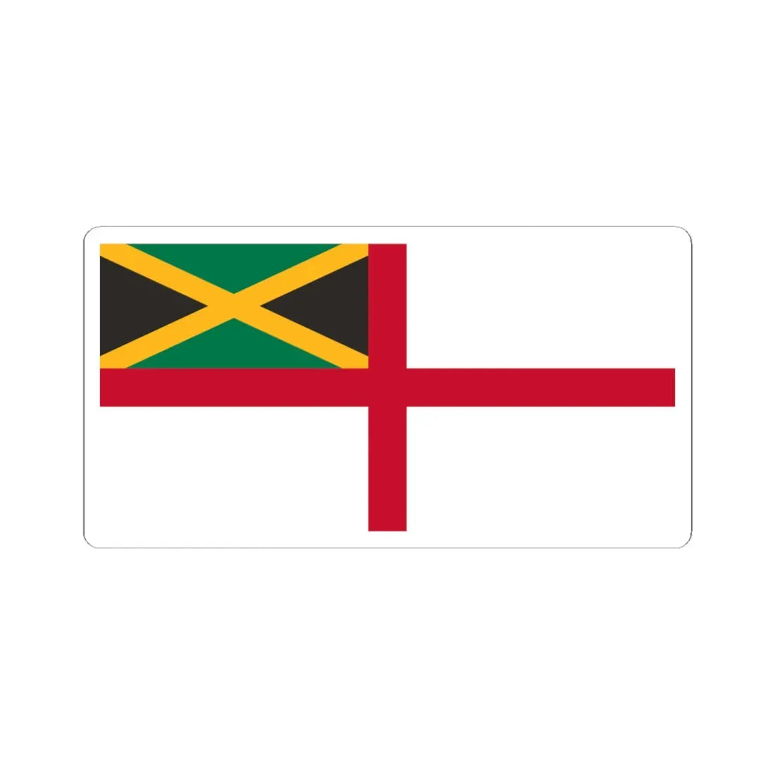 Naval Ensign of Jamaica (Jamaica) STICKER Vinyl Kiss-Cut Decal 4 Inch White - The Sticker Space
