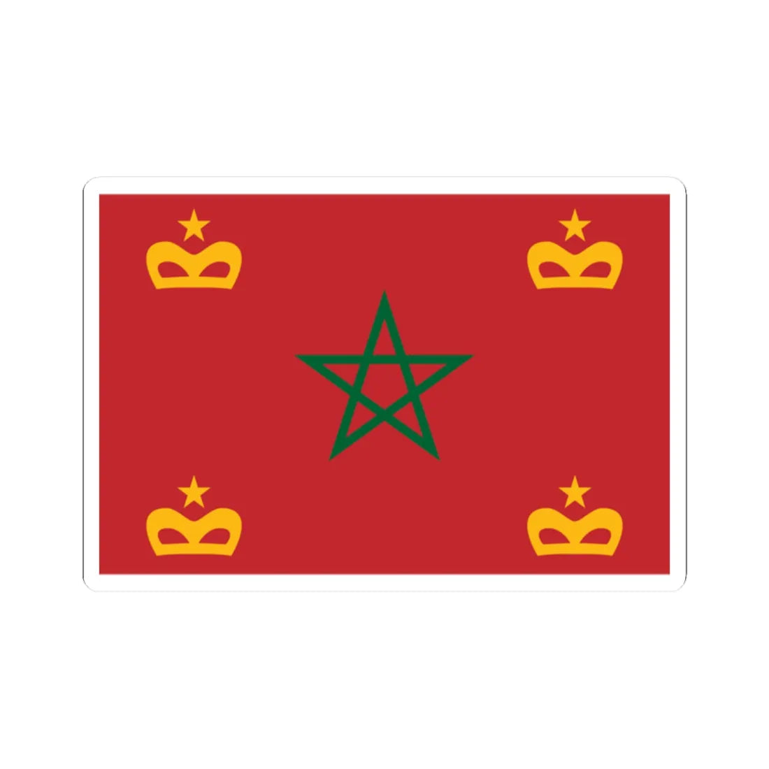 Naval Ensign of Morocco (Morocco) STICKER Vinyl Kiss-Cut Decal 2 Inch White - The Sticker Space
