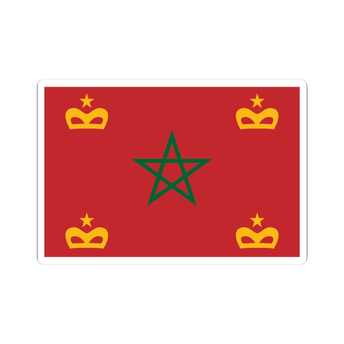 Naval Ensign of Morocco (Morocco) STICKER Vinyl Kiss-Cut Decal 3 Inch White - The Sticker Space