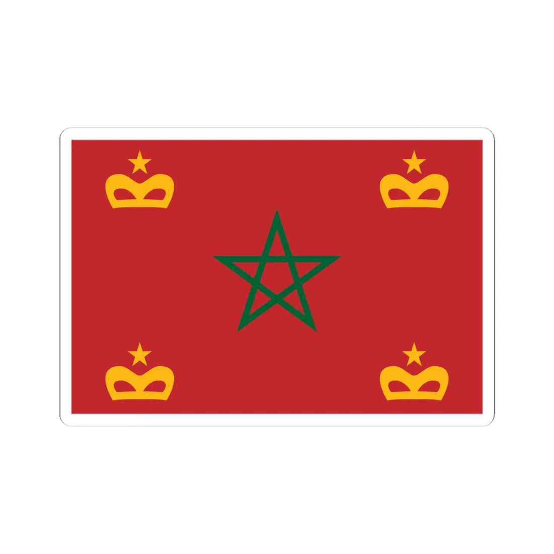 Naval Ensign of Morocco (Morocco) STICKER Vinyl Kiss-Cut Decal 4 Inch White - The Sticker Space