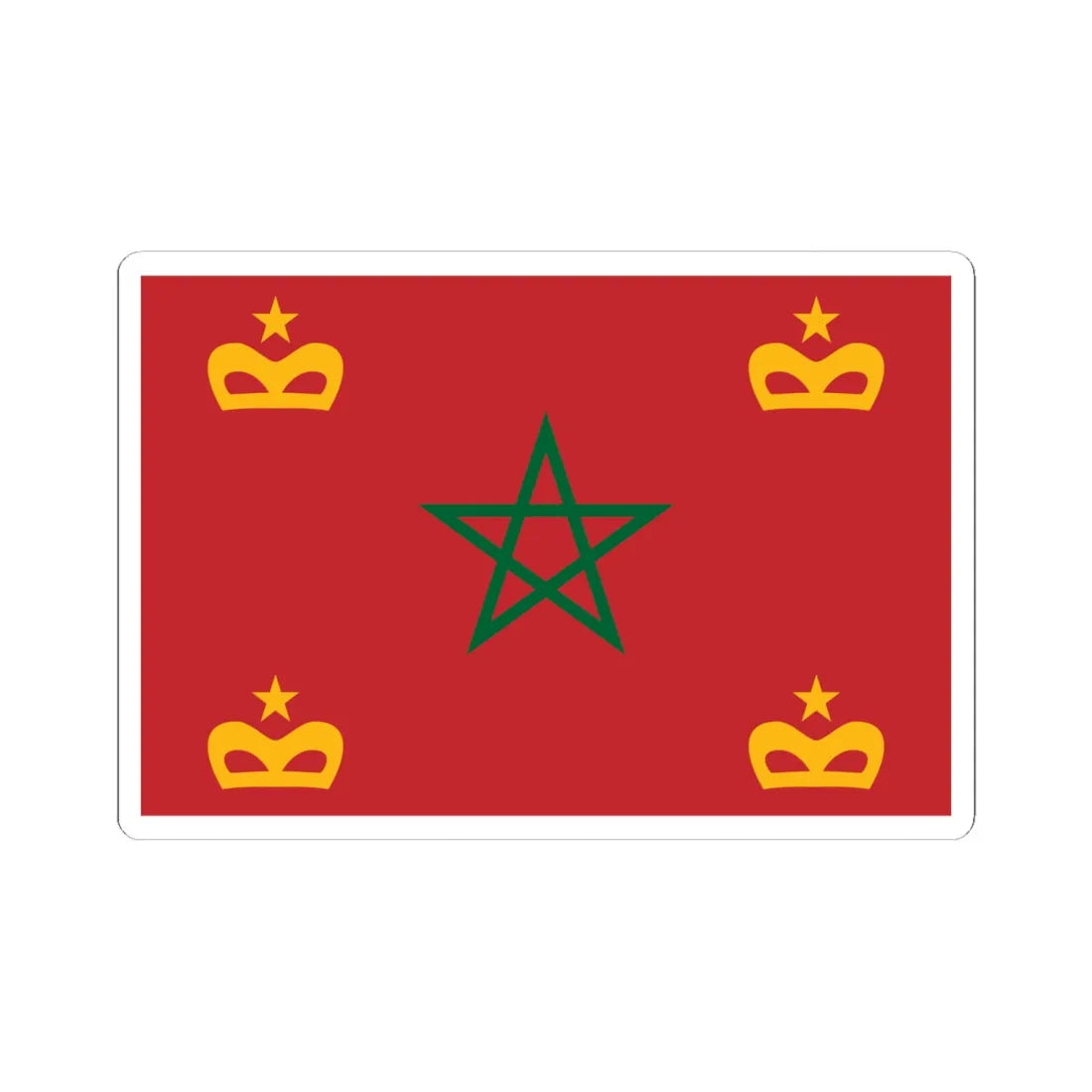 Naval Ensign of Morocco (Morocco) STICKER Vinyl Kiss-Cut Decal 6 Inch White - The Sticker Space