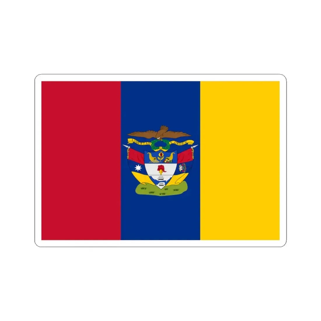Naval ensign of New Granada (Colombia) STICKER Vinyl Kiss-Cut Decal 3 Inch White - The Sticker Space