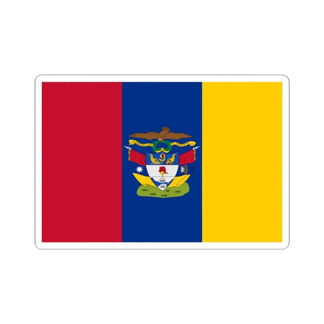 Naval ensign of New Granada (Colombia) STICKER Vinyl Kiss-Cut Decal 4 Inch White - The Sticker Space