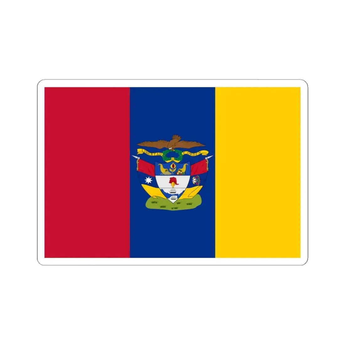 Naval ensign of New Granada (Colombia) STICKER Vinyl Kiss-Cut Decal 6 Inch White - The Sticker Space