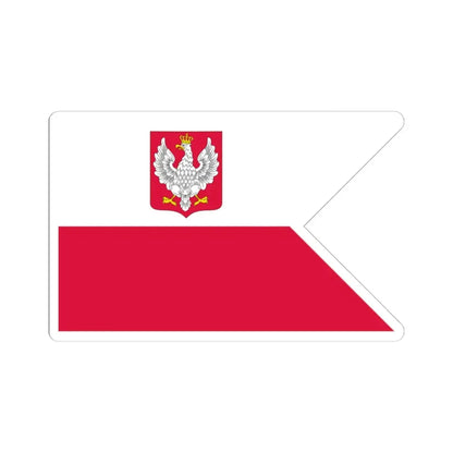 Naval Ensign of Poland 1919-1928 (Poland) STICKER Vinyl Kiss-Cut Decal 4 Inch White - The Sticker Space