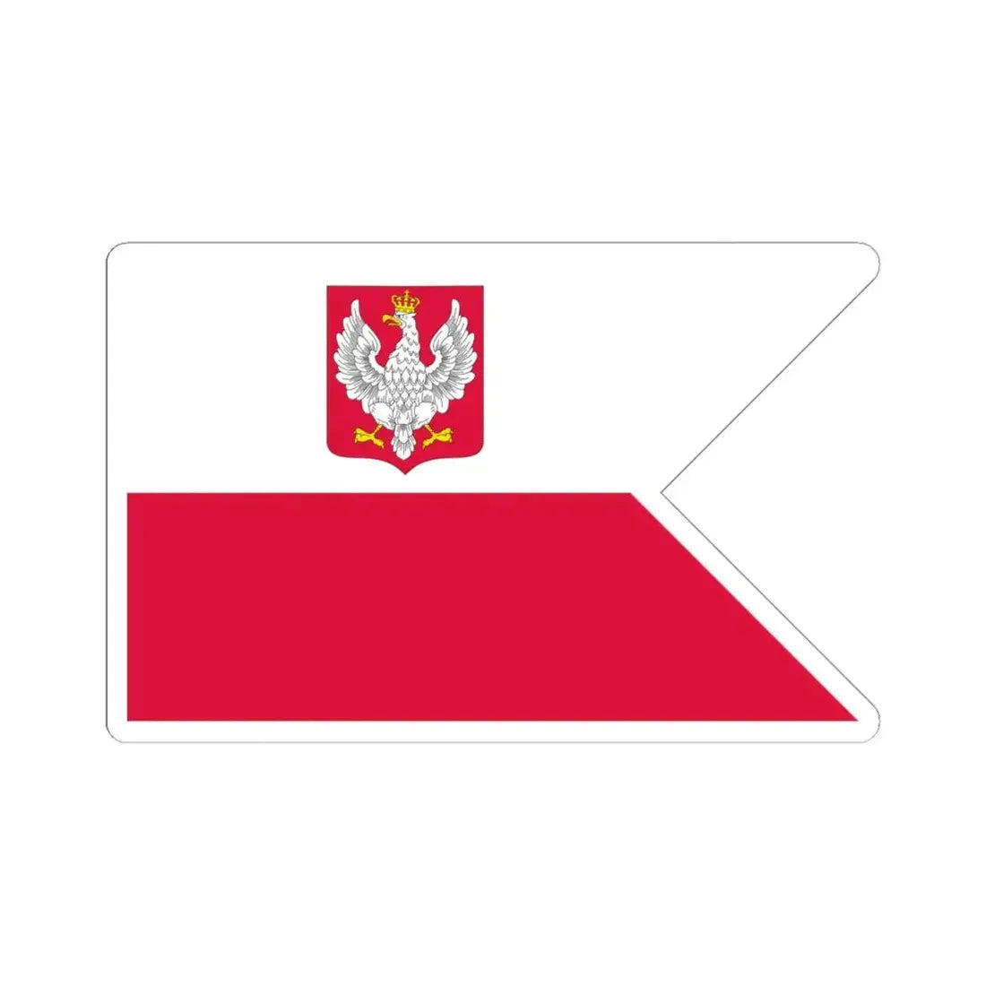 Naval Ensign of Poland 1919-1928 (Poland) STICKER Vinyl Kiss-Cut Decal 6 Inch White - The Sticker Space
