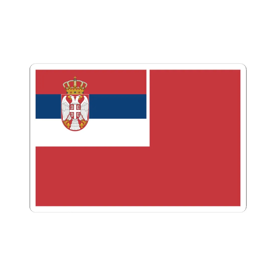 Naval Ensign of Serbia (Serbia) STICKER Vinyl Kiss-Cut Decal 4 Inch White - The Sticker Space