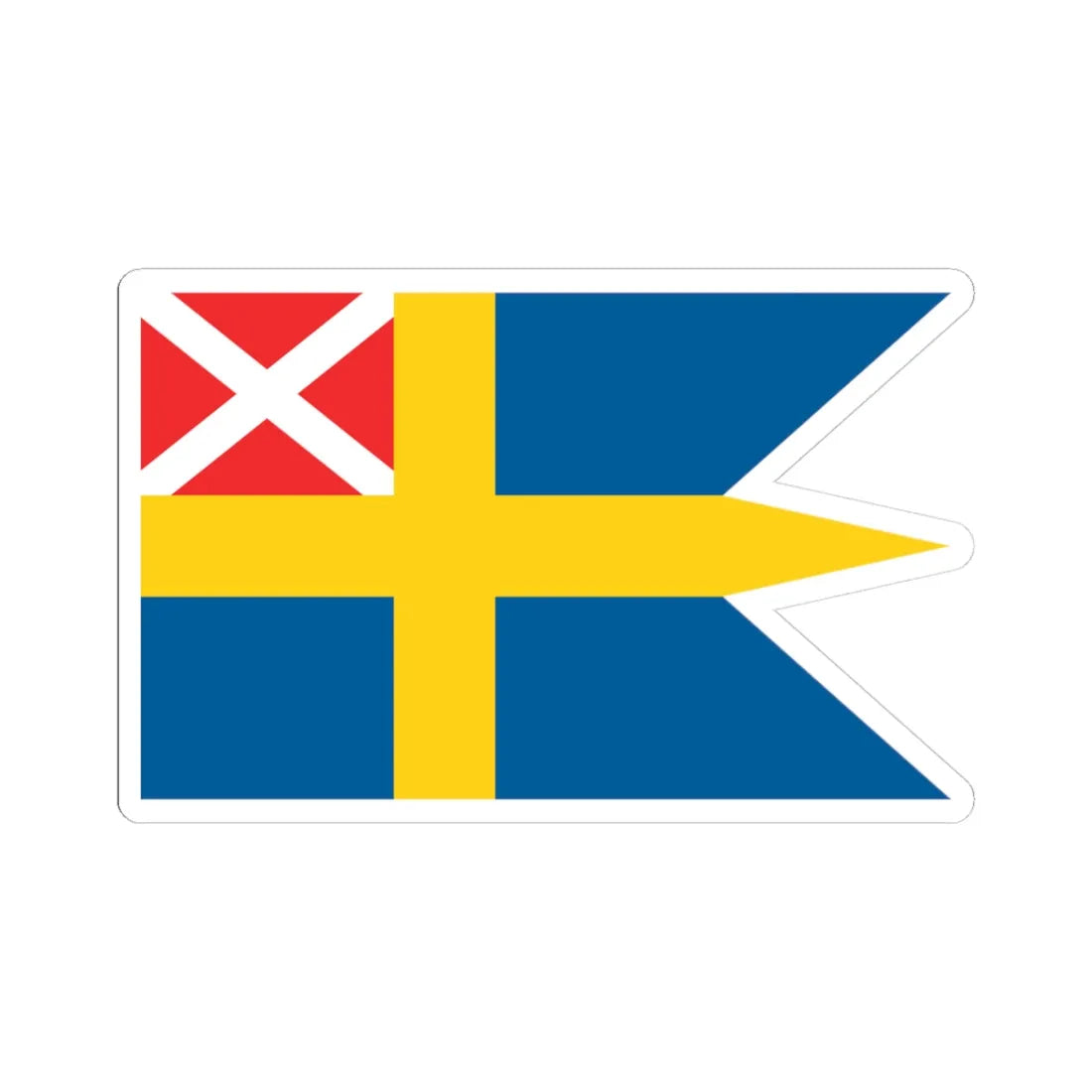 Naval Ensign of Sweden 1815-1844 (Estonia) STICKER Vinyl Kiss-Cut Decal 3 Inch White - The Sticker Space