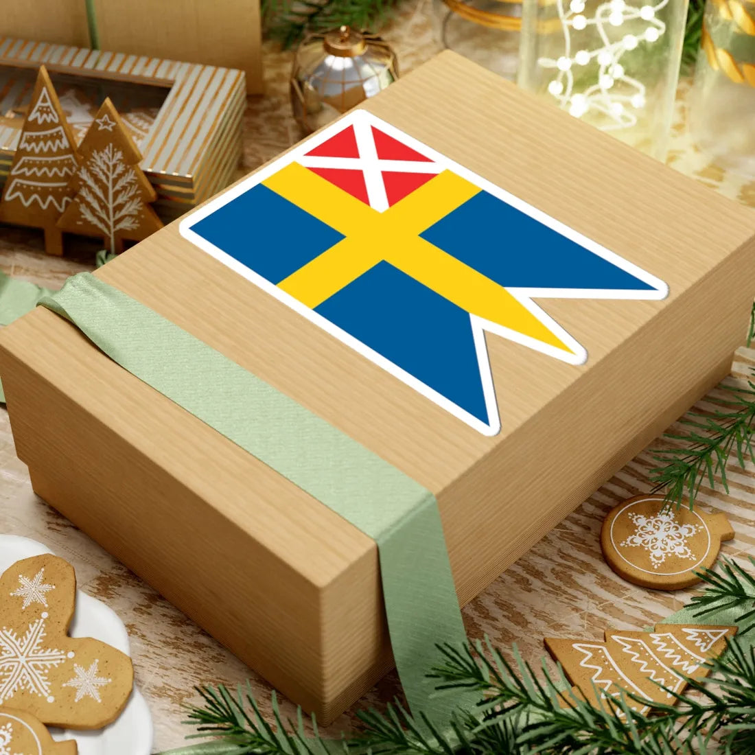 Naval Ensign of Sweden 1815-1844 (Estonia) STICKER Vinyl Kiss-Cut Decal - The Sticker Space