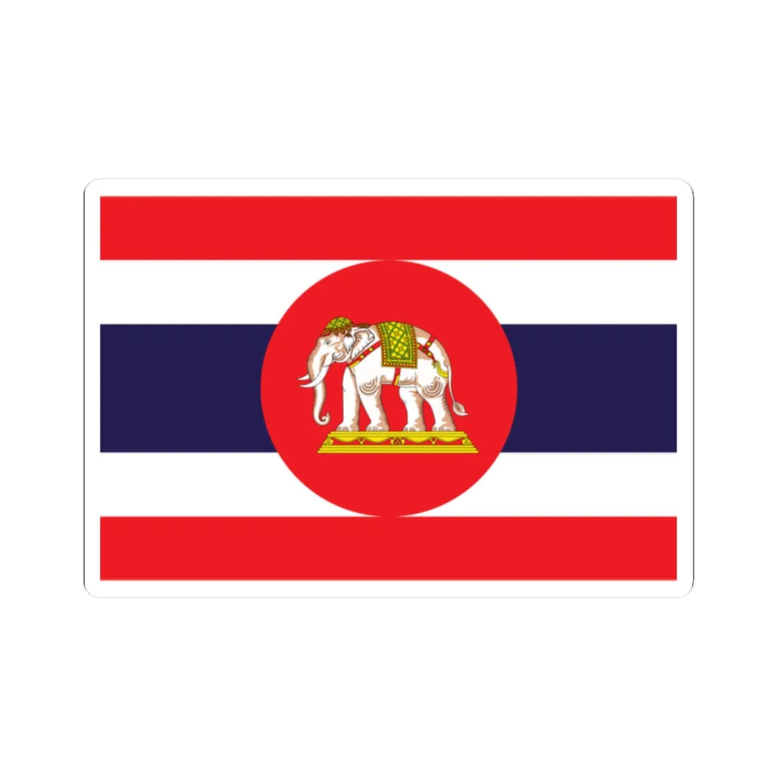 Naval ensign of Thailand pre-standardized colors (Thailand) STICKER Vinyl Kiss-Cut Decal 2 Inch White - The Sticker Space