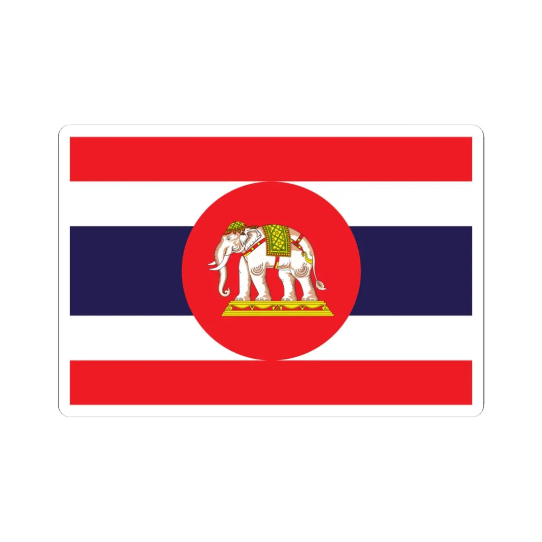 Naval ensign of Thailand pre-standardized colors (Thailand) STICKER Vinyl Kiss-Cut Decal 3 Inch White - The Sticker Space