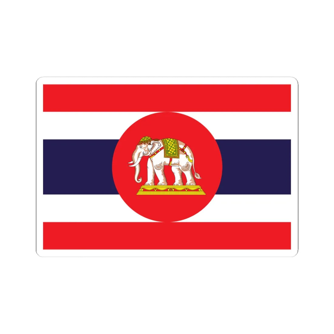 Naval ensign of Thailand pre-standardized colors (Thailand) STICKER Vinyl Kiss-Cut Decal 4 Inch White - The Sticker Space