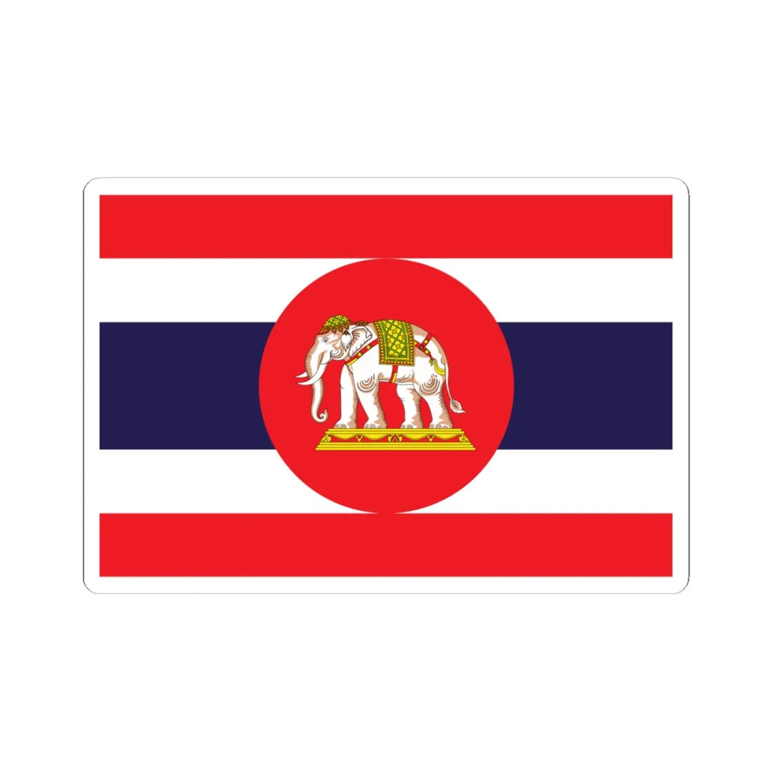 Naval ensign of Thailand pre-standardized colors (Thailand) STICKER Vinyl Kiss-Cut Decal 6 Inch White - The Sticker Space